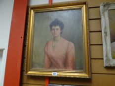 Framed oil on canvas - portrait of a lady, signed CHAUSSEMIER dated 1900
