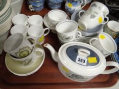 A quantity of Susie Cooper 'Glen Mist' teaware & a quantity of Susie Cooper 'Sunflower' coffeeware