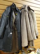 Parcel of leather & sheepskin vintage coats