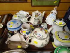 A quantity of mixed pottery & Poole, a Royal Doulton figure, early Carltonware etc