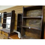 Three various small dark wood bookcases