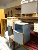 A parcel of five various small loom-style items including bedside cabinet, clothes baskets etc
