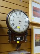 A good antique circular dial wall clock with convex glass & inscribed Hallem & Sons of Nottingham