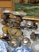 A pair of vintage Marks & Spencer's roller skates & a pair of kitchen scales together with