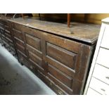 An antique oak coffer with two drawers to the base