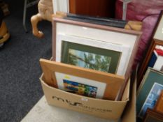 A parcel of framed pictures