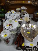 A parcel of mid twentieth century tableware, commemorative items etc