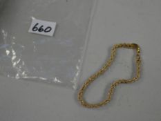 A 9ct yellow gold textured rope twist bracelet, 3.2grms