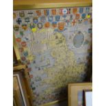 A large framed 'Historical Map of England & Wales'