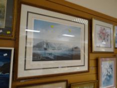 A maritime print & four further prints