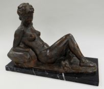 EMILIO TRISTAN limited edition (3/9) bronze sculpture - contemporary study of a nude lady