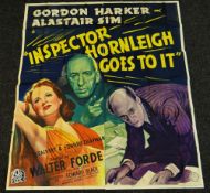 INSPECTOR HORNLEIGH GOES TO IT original UK cinema poster from 1941, poster is numbered, folded and