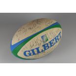 SIGNED 1995 WORLD RUGBY UNION BALL by the South African World Cup team together with a World cup