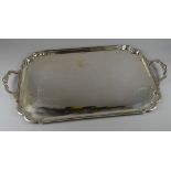 A GOOD SHAPED TWIN-HANDLED SILVER TRAY with non-engraved or inscribed interior, Sheffield 1967,