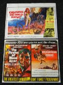 CREATURES THE WORLD FORGOT & MYSTERIOUS ISLAND two original UK double-feature cinema posters from