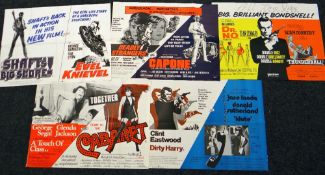 FIVE ORIGINAL UK DOUBLE-FEATURE CINEMA POSTERS titles include CABARET, DIRTY HARRY, JAMES BOND DR