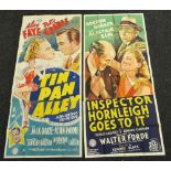TIN PAN ALLEY & INSPECTOR HORNLEIGH GOES TO IT two original UK cinema posters from the 1940's,