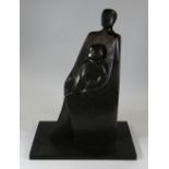 CAROLE VINCENT marble, sculpture of a lady with child, 60cms high