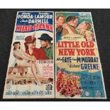 LITTLE OLD NEW YORK & CHAD HANNA two original UK cinema posters from the 1940's, posters are