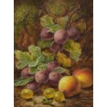 OLIVER CLARE oil on panel - typical study of wild fruit in a natural habitat, signed & dated 1918,