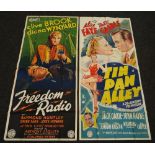 FREEDOM RADIO & TIN PAN ALLEY two original UK cinema posters from the 1940's, posters are