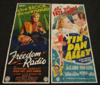 FREEDOM RADIO & TIN PAN ALLEY two original UK cinema posters from the 1940's, posters are