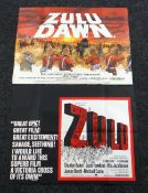 ZULU & ZULU DAWN two original UK cinema posters from the 1960's & 70's, folded, pin holes in corners