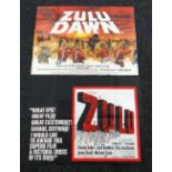 ZULU & ZULU DAWN two original UK cinema posters from the 1960's & 70's, folded, pin holes in corners