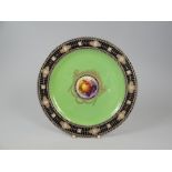 ROYAL WORCESTER PLATE WITH PAINTED FRUIT BY RICHARD SEBRIGHT dated 1919, 22cms diam