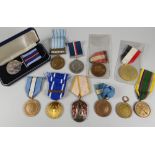 A PARCEL OF UNNAMED MIXED MEDALS including UN