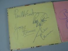 TWO 1960s AUTOGRAPH BOOKS INCLUDING THE BEATLES which have never previously been offered to the