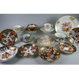 A LARGE PARCEL OF NINETEENTH CENTURY & LATER ENGLISH PORCELAIN including Derby floral painted plate,