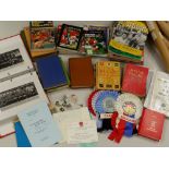 A QUANTITY OF RUGBY UNION ITEMS including a W.R.U. handbook 1988, USK centenary dinner menu signed