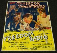 FREEDOM RADIO original UK cinema poster from 1941, poster is numbered, folded and in five