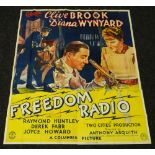 FREEDOM RADIO original UK cinema poster from 1941, poster is numbered, folded and in five