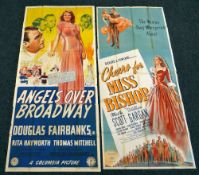 ANGELS OVER BROADWAY & CHEERS FOR MISS BISHOP two original UK cinema posters from the 1940's,