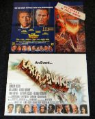 EARTHQUAKE & THE TOWERING INFERNO two original UK cinema posters from 1974, folded, pin holes in