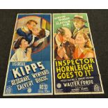 INSPECTOR HORNLEIGH GOES TO IT & KIPPS two original UK cinema posters from the 1940's, posters are