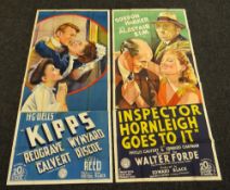 INSPECTOR HORNLEIGH GOES TO IT & KIPPS two original UK cinema posters from the 1940's, posters are