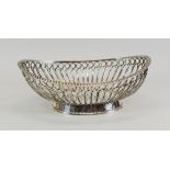 A WMF SILVER-PLATE BASKET of oval openwork form, bears WMF mark for exports of France circa 1909-