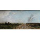 JOHN WINTER oil on canvas - landscape with lane & trees, signed, 29 x 59cms Condition report: some