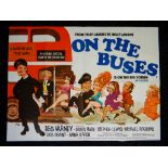 ON THE BUSES original UK cinema poster from 1971, printed by Lonsdale & Bartholomew, folded, near