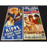 KIPPS & CHAD HANNA two original UK cinema posters from the 1940's, posters are numbered, folded