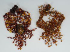 TWO AMBER / COPAL NECKLACES