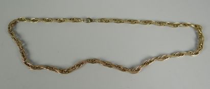 A 9CT YELLOW GOLD ROPE-TWIST & CABLE NECKLACE, 21gms