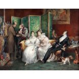 ANTOINETTE HAUDEBOURT-LESCOT watercolour - satirical early nineteenth century domestic scene with