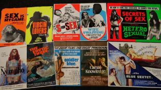 SIX ORIGINAL UK CINEMA POSTERS titles include THE NYMPHO, THE EROTIC THREE, CARNAL KNOWLEDGE etc,