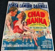 CHAD HANNA original UK cinema poster from 1940 featuring Henry Fond, poster is numbered, folded