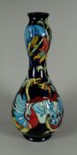 A 2006 MOORCROFT LIMITED EDITION (20/200) GOURD SHAPED VASE in the Can Can Bird pattern, by Kerry