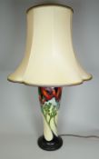 A LARGE MODERN MOORCROFT TABLE LAMP BASE in the Freedom Fields pattern by Rachel Bishop (one of only